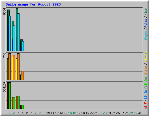 Daily usage for August 2026