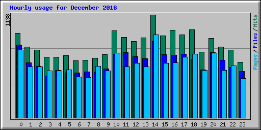 Hourly usage for December 2016