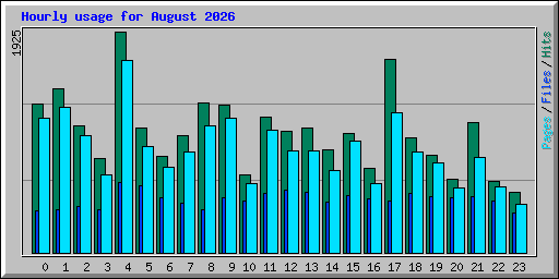 Hourly usage for August 2026